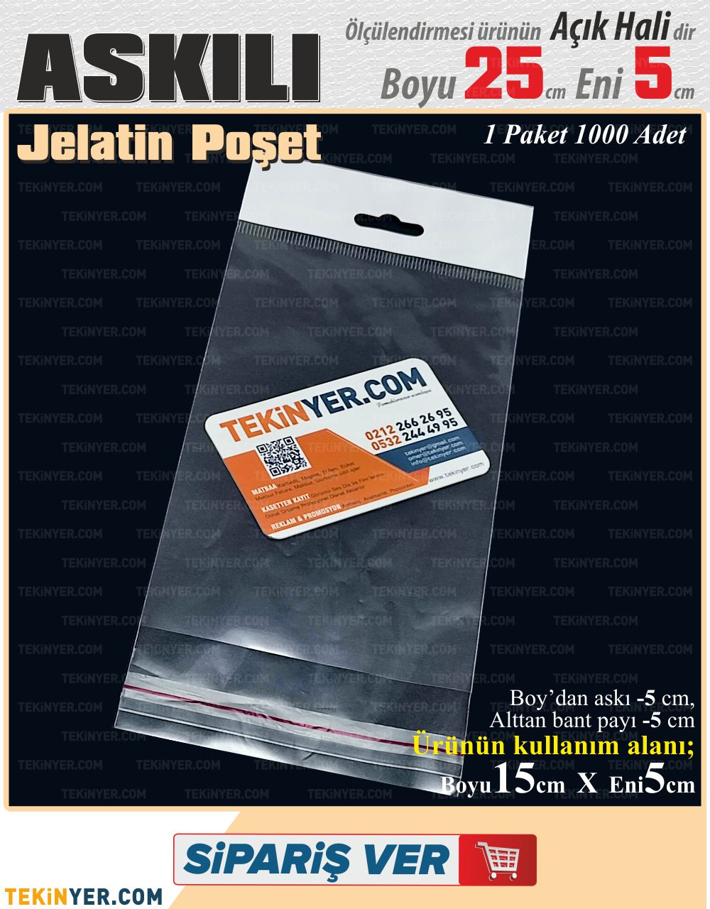 5x25 cm Askılı Jelatin