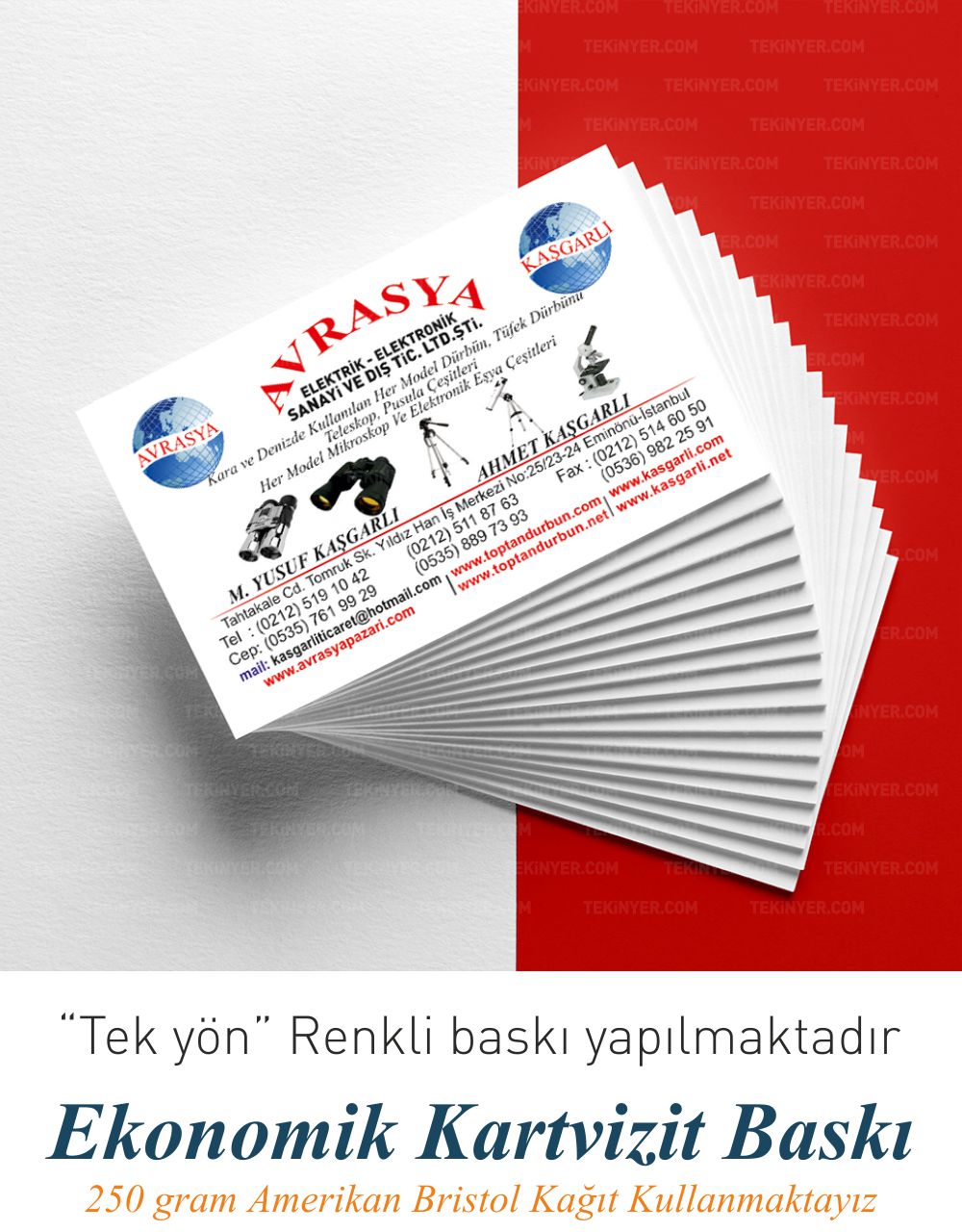 Kartvizit Ekonomik Baskı yönleri; Tek yön baskıdır